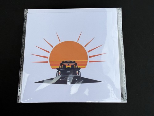 Mini cooper sun - greeting, card
