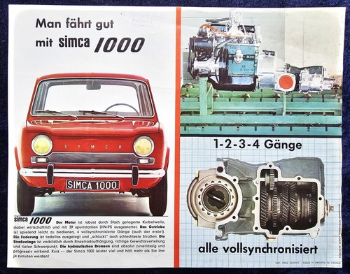 Simca 1000 original brochure - original,