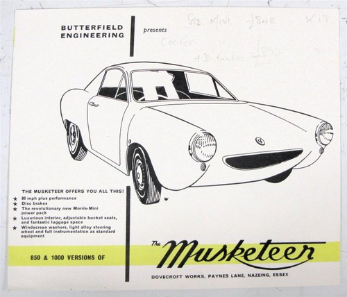 Musketeer 850 1000 - 1000, sales
