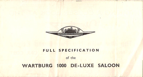 Wartburg 1000 luxe saloon - 1000,