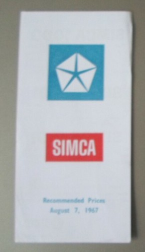Simca range orig 1967 - simca, mkt