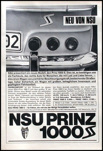 Nsu prinz 1000 original - prinz,