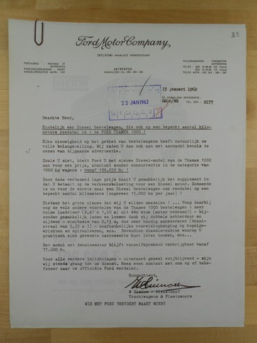 Ford thames 1000 - ford, letter